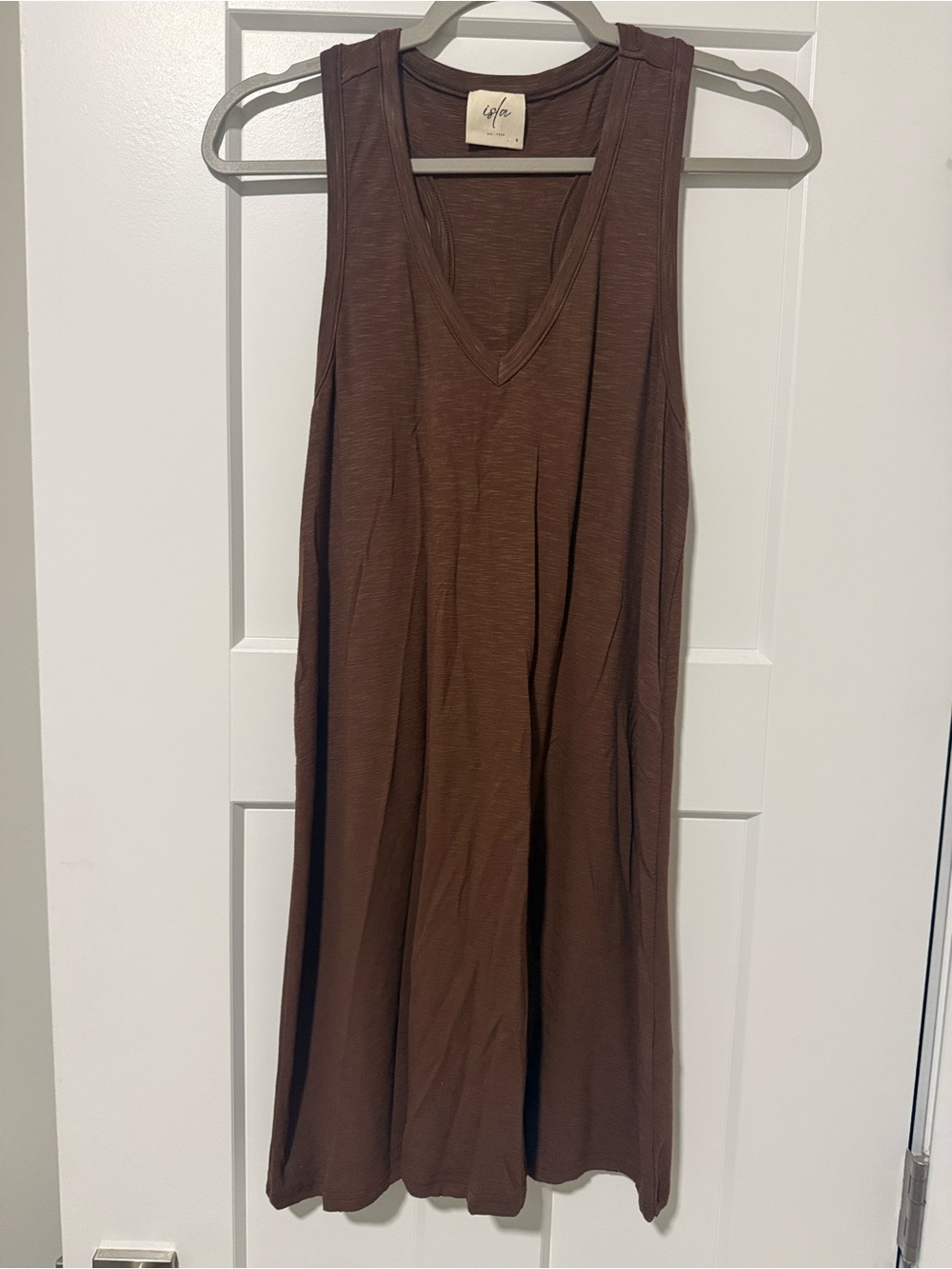 Women’s Brown V-Neck Sleeveless Tank Top